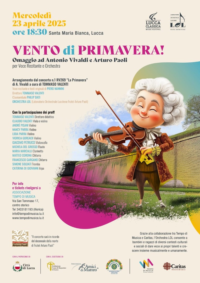 23 aprile: omaggio ad Antonio Vivaldi e Arturo Paoli