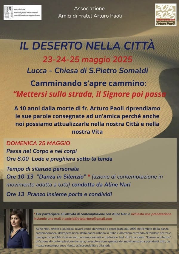 Domenica 25 maggio: Il deserto nella città incontra Aline Nari