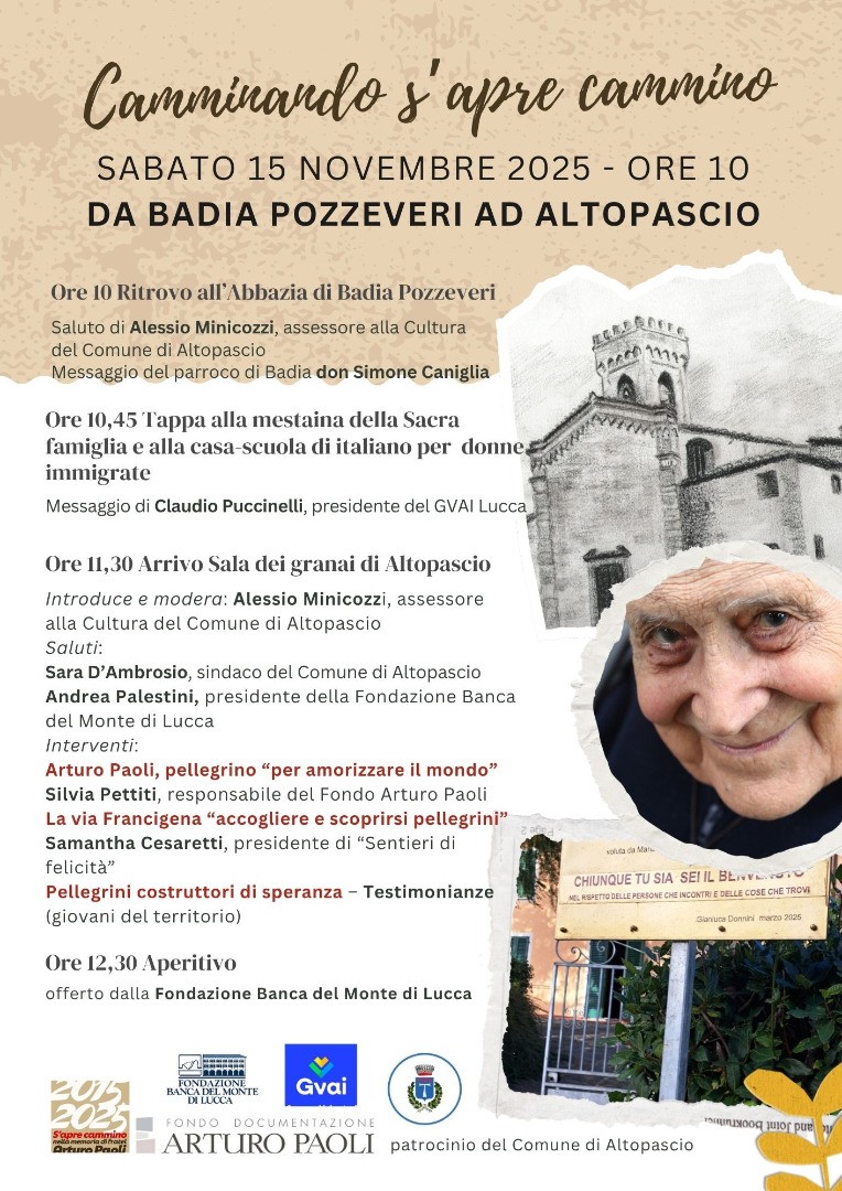 Sabato 15 novembre 2025: In cammino con fratel Arturo da Badia Pozzeveri ad Altopascio
