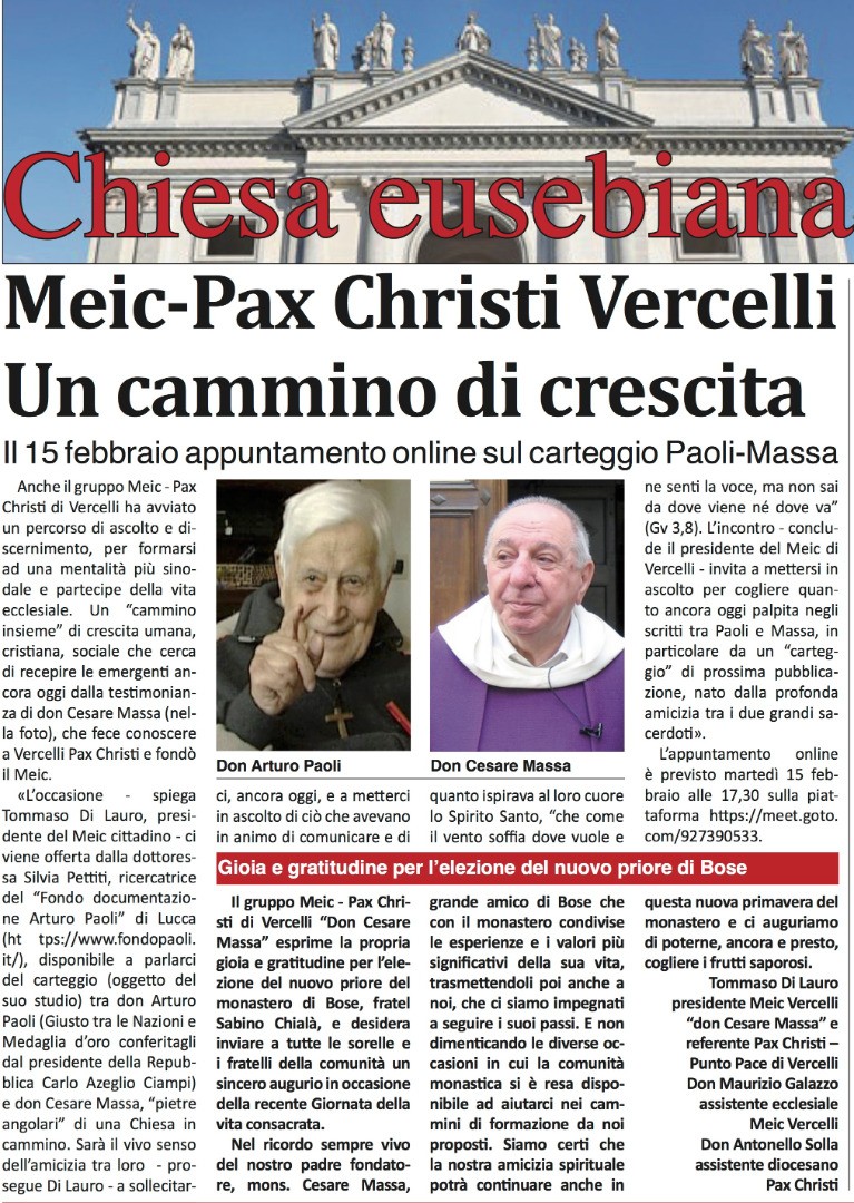 Arturo Paoli e don Cesare Massa: un incontro online