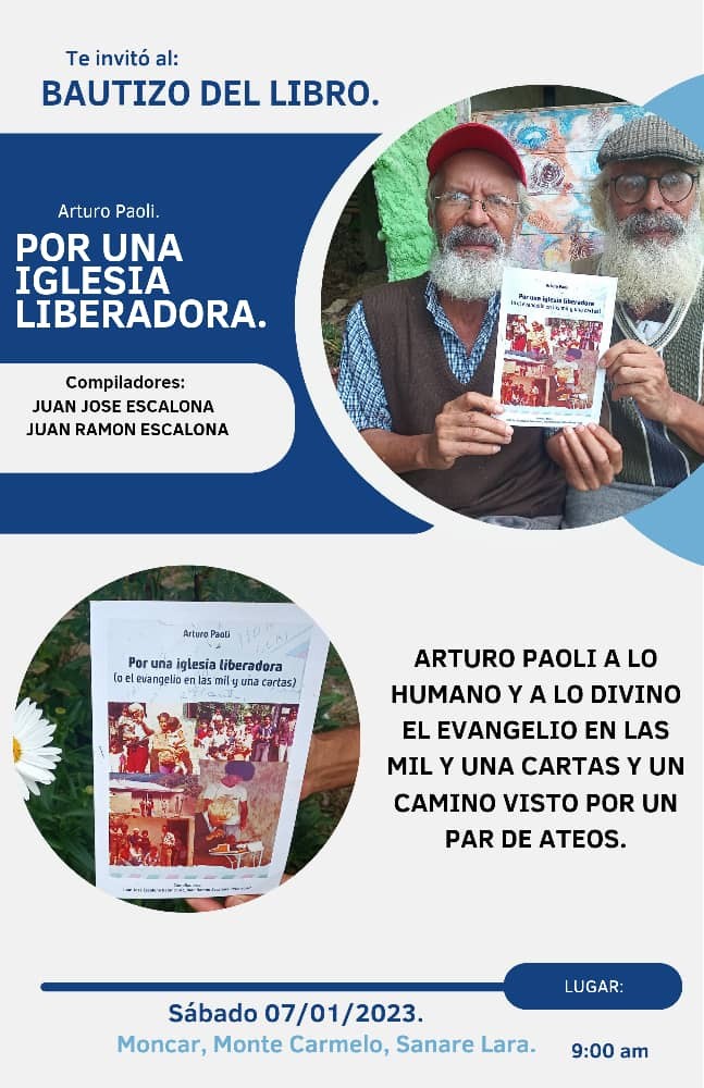 6 e 7 gennaio: le comunità del Venezuela ricordano Arturo Paoli